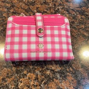 Nanette Lepore Pink and White Checkered Wallet